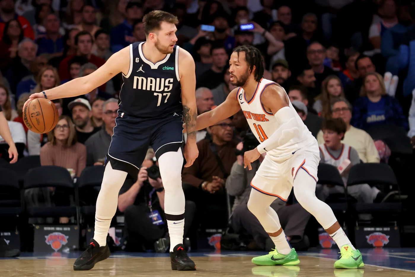 卢卡-东契奇对杰伦-布伦森在NBA季后赛的成功做出反应